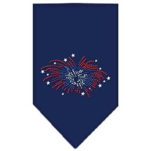 Fireworks Rhinestone Bandana Navy Blue Small