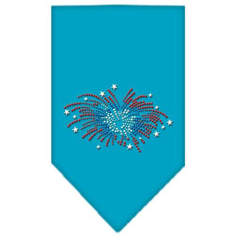 Fireworks Rhinestone Bandana Turquoise Small