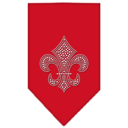 Fleur De Lis Rhinestone Bandana Red Small