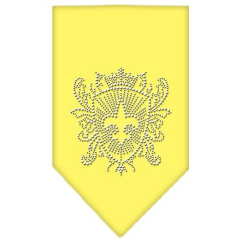 Fleur De Lis Shield Rhinestone Bandana Yellow Large