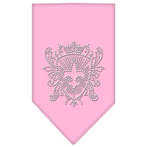 Fleur De Lis Shield Rhinestone Bandana Light Pink Small