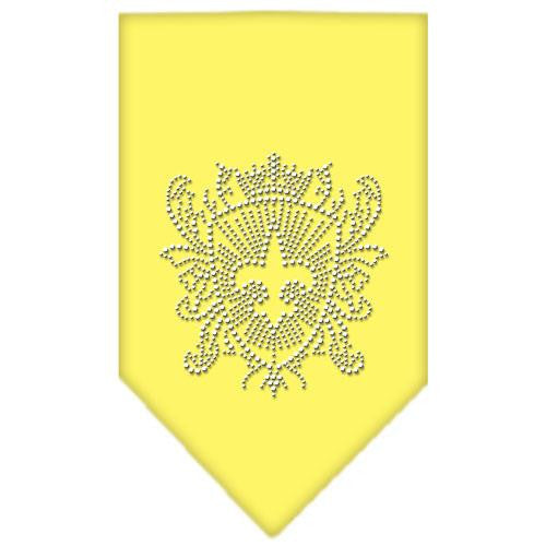 Fleur De Lis Shield Rhinestone Bandana Yellow Small