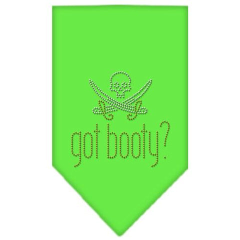 Got Booty Rhinestone Bandana Lime Green Small