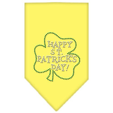 Happy St. Patricks Day Rhinestone Bandana Yellow Small