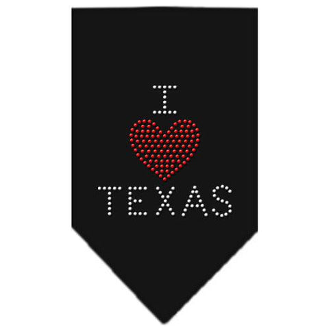 I Heart Texas Rhinestone Bandana Black Large