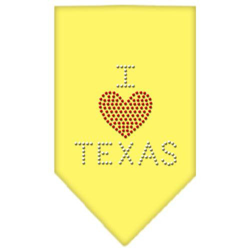 I Heart Texas Rhinestone Bandana Yellow Large