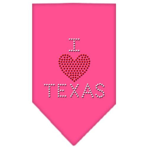 I Heart Texas Rhinestone Bandana Bright Pink Small