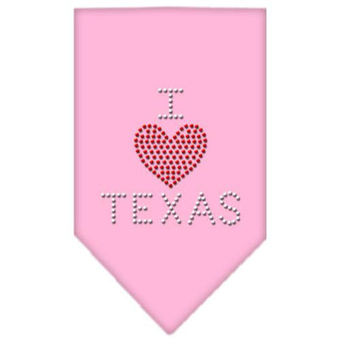 I Heart Texas Rhinestone Bandana Light Pink Small