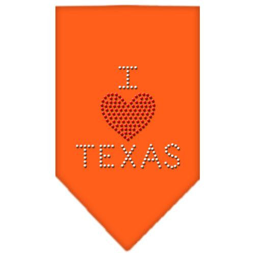 I Heart Texas Rhinestone Bandana Orange Small