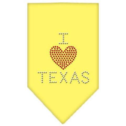 I Heart Texas Rhinestone Bandana Yellow Small