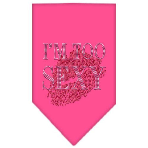 I'm Too Sexy Rhinestone Bandana Bright Pink Large