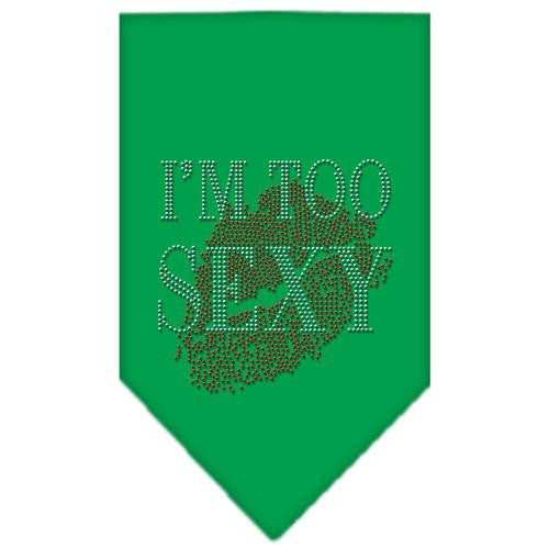 I'm Too Sexy Rhinestone Bandana Emerald Green Large