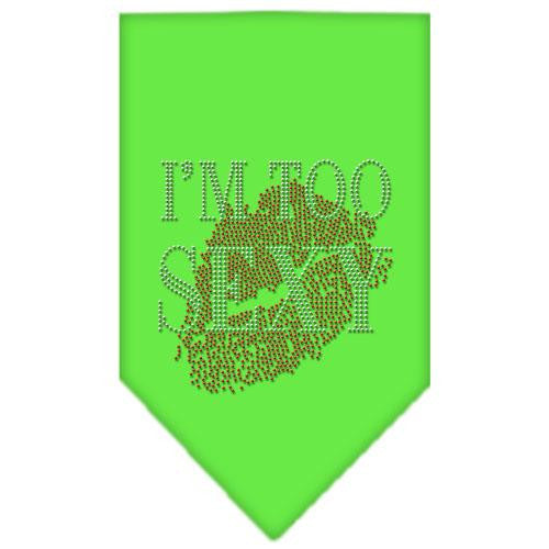 I'm Too Sexy Rhinestone Bandana Lime Green Large