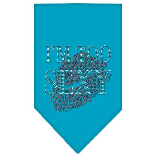 I'm Too Sexy Rhinestone Bandana Turquoise Large