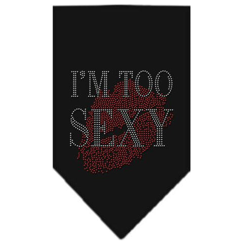 I'm Too Sexy Rhinestone Bandana Black Small