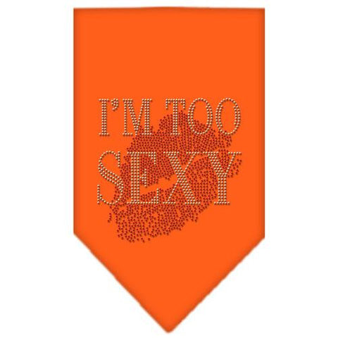 I'm Too Sexy Rhinestone Bandana Orange Small