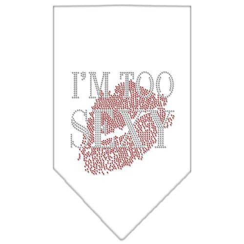 I'm Too Sexy Rhinestone Bandana White Small