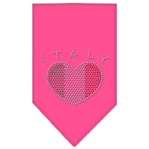 Italy  Rhinestone Bandana Bright Pink Large