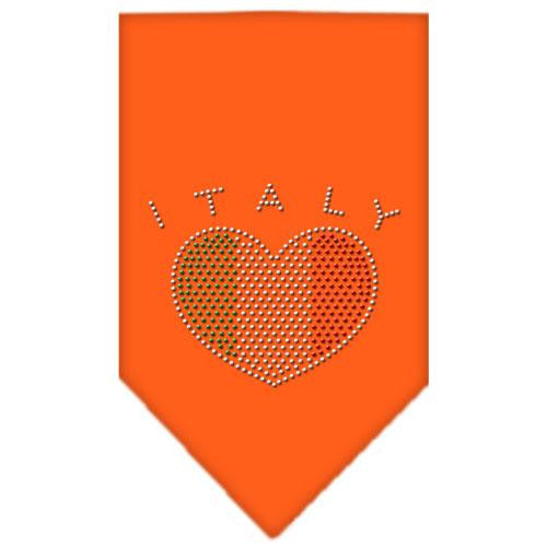 Italy  Rhinestone Bandana Orange Large