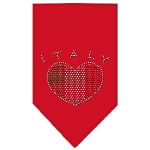 Italy  Rhinestone Bandana Red Large