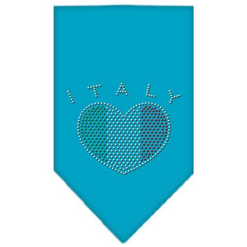 Italy  Rhinestone Bandana Turquoise Large