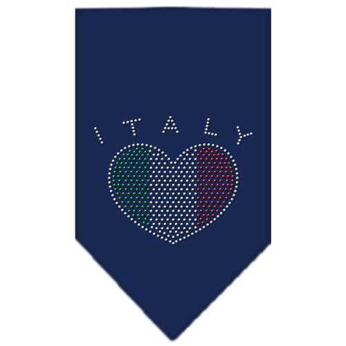 Italy  Rhinestone Bandana Navy Blue Small