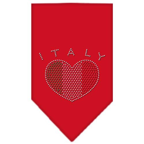 Italy  Rhinestone Bandana Red Small