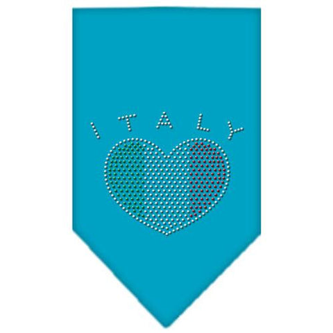 Italy  Rhinestone Bandana Turquoise Small