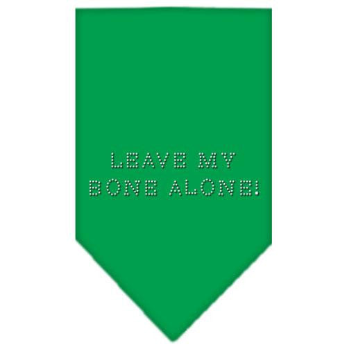 Leave My Bone Alone Rhinestone Bandana Emerald Green Small