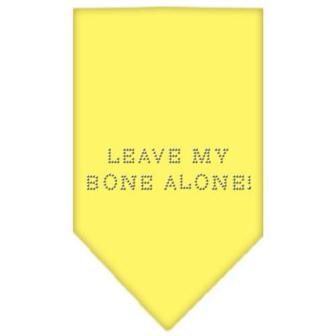 Leave My Bone Alone Rhinestone Bandana Yellow Small