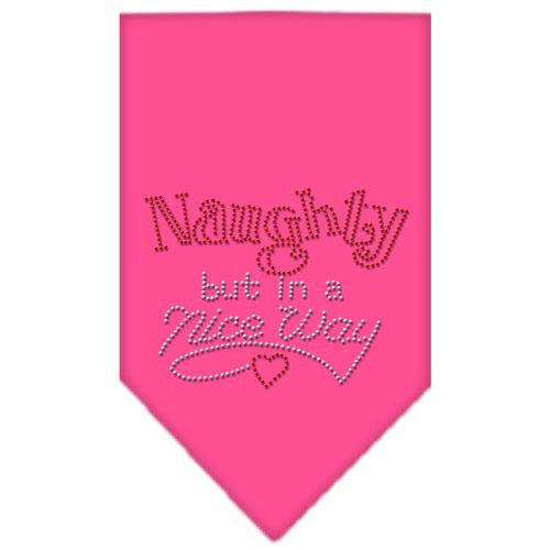 Naughty but in a Nice Way Rhinestone Bandana Bright Pink Large