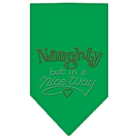 Naughty but in a Nice Way Rhinestone Bandana Emerald Green Large