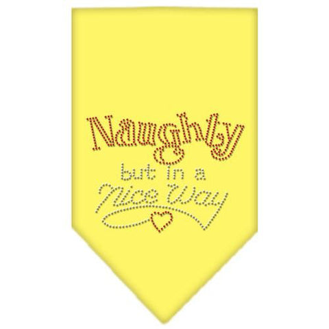 Naughty but in a Nice Way Rhinestone Bandana Yellow Large