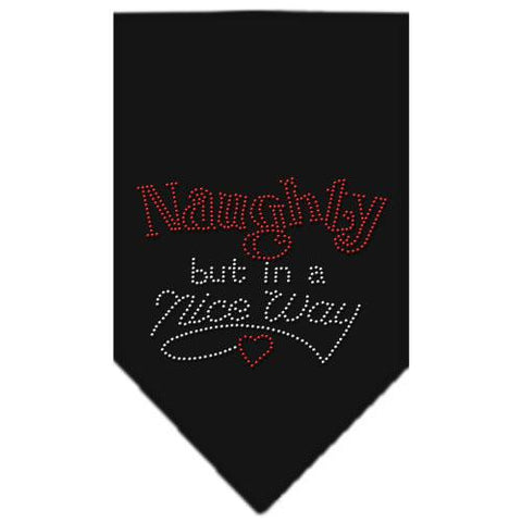 Naughty but in a Nice Way Rhinestone Bandana Black Small