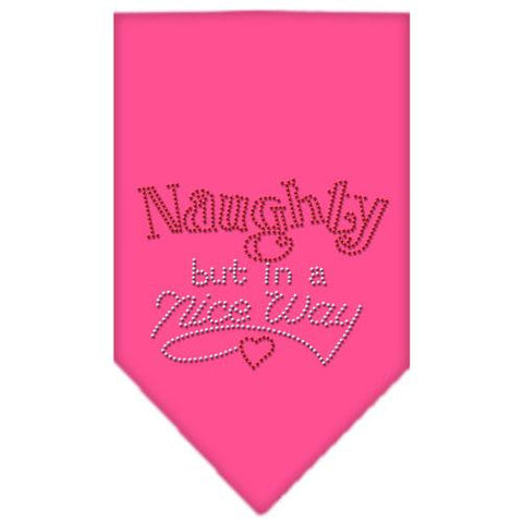 Naughty but in a Nice Way Rhinestone Bandana Bright Pink Small