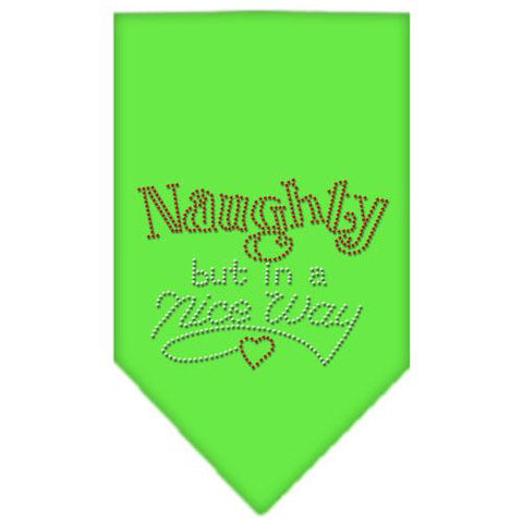 Naughty but in a Nice Way Rhinestone Bandana Lime Green Small