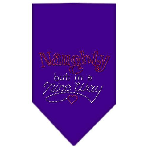 Naughty but in a Nice Way Rhinestone Bandana Purple Small