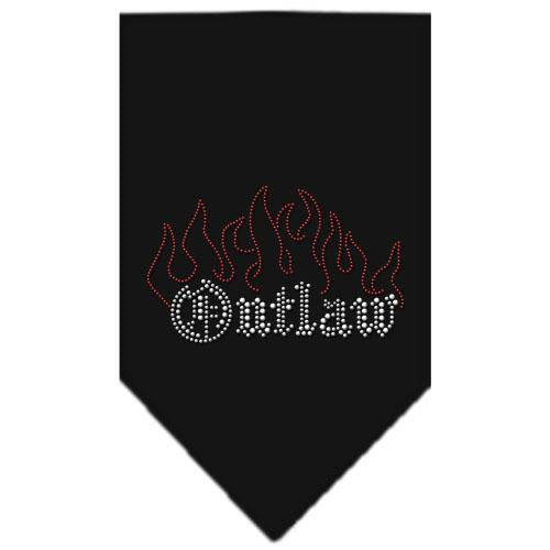 Outlaw Rhinestone Bandana Black Large