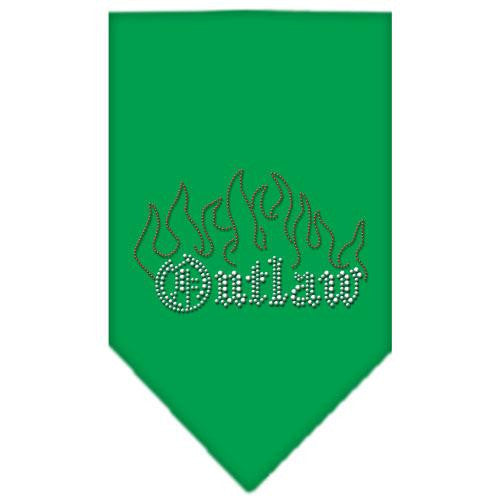 Outlaw Rhinestone Bandana Emerald Green Large