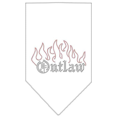 Outlaw Rhinestone Bandana White Large