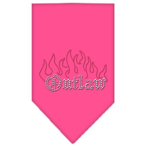 Outlaw Rhinestone Bandana Bright Pink Small