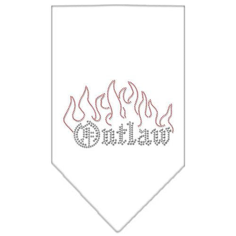 Outlaw Rhinestone Bandana White Small