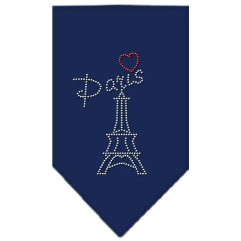 Paris Rhinestone Bandana Navy Blue Small