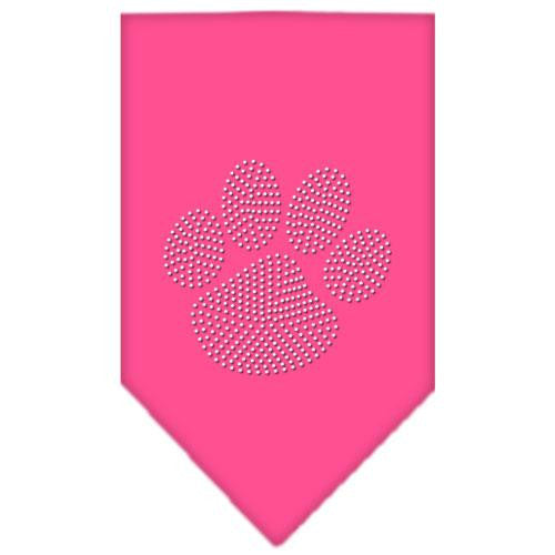 Paw Clear Rhinestone Bandana Bright Pink Large