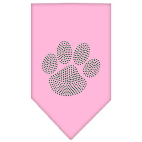 Paw Green Rhinestone Bandana Light Pink Small