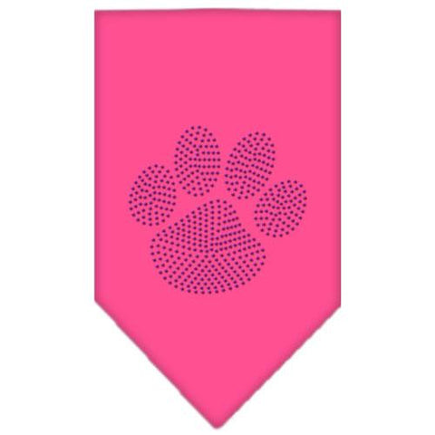 Paw Purple Rhinestone Bandana Bright Pink Small