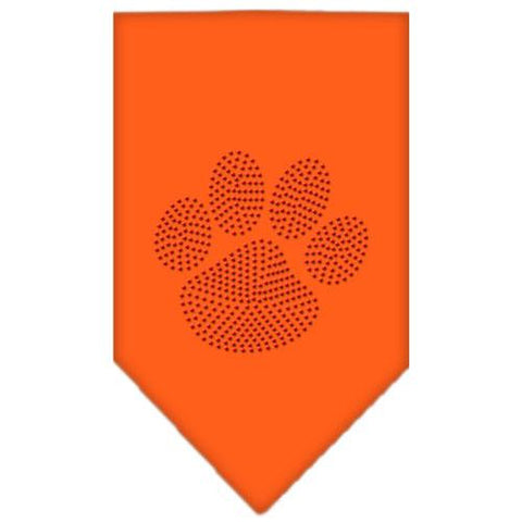 Paw Red Rhinestone Bandana Orange Large