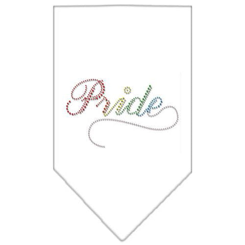 Pride Rhinestone Bandana White Small