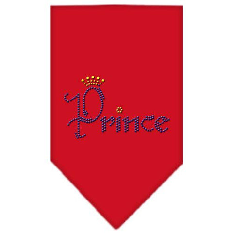 Prince Rhinestone Bandana Red Large