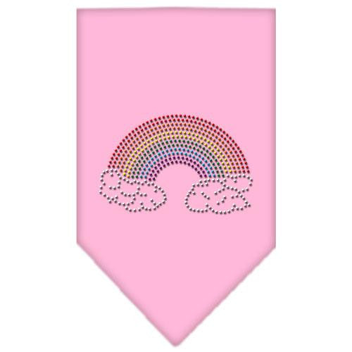 Rainbow Rhinestone Bandana Light Pink Large